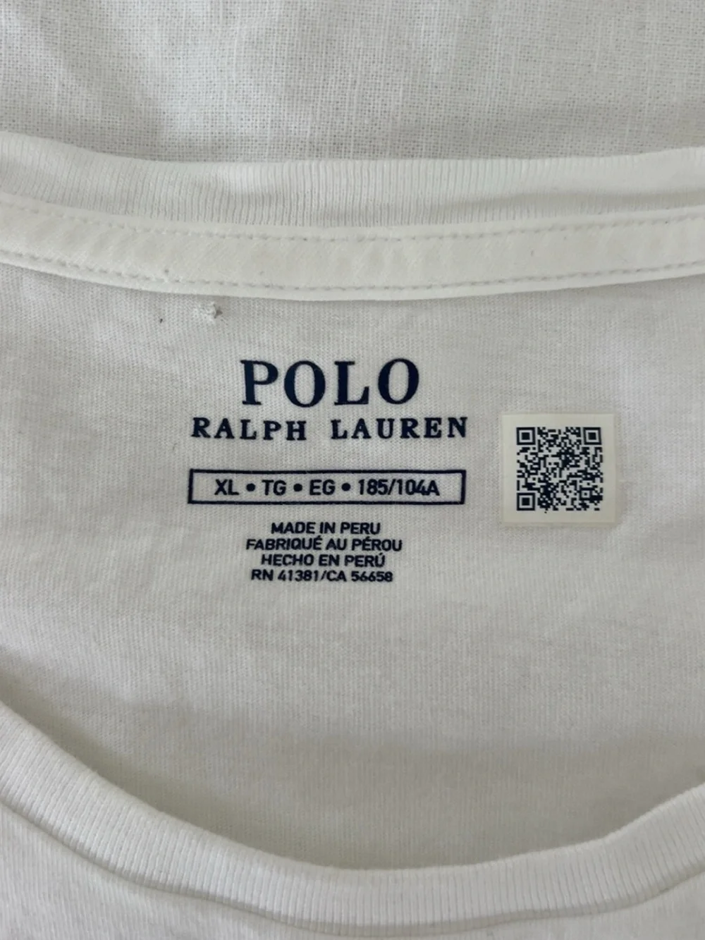 Polo by Ralph Lauren White Crewneck T-Shirt with Navy Pony
